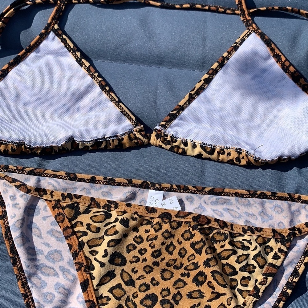 Leopard Print String Bikini - Picture 6 of 7